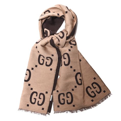 gucci jacquard scarf replica|gucci scarf with fur trim.